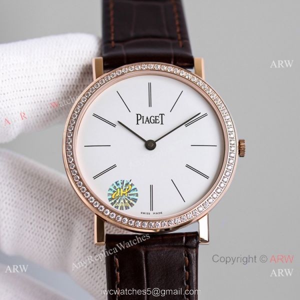 AAA Grade Swiss Replica Piaget Altiplano Watch Rose Gold Silver Dial 2
