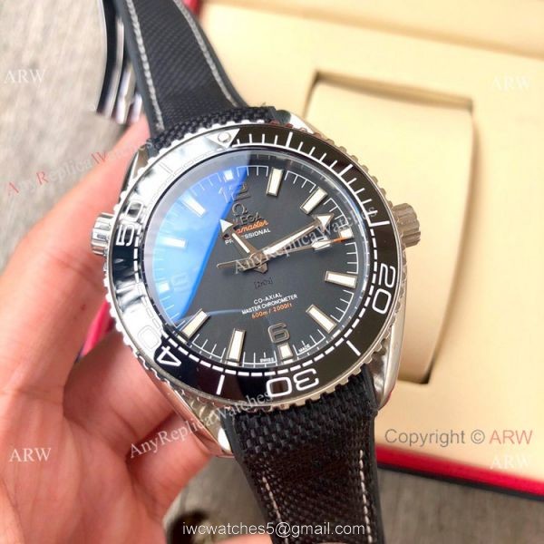 Replica Omega Seamaster Planet Ocean 600m Watch Rose Gold Brown Dial 2