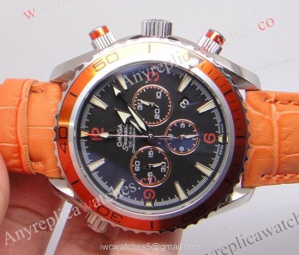 Omega Seamaster Co-Axial Omega Planet Ocean Replica Orange Chronograph Watch 2