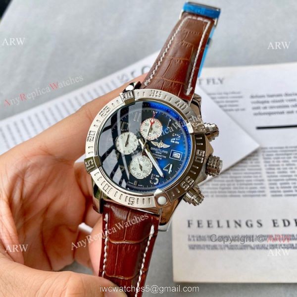 Best Copy Breitling Super Avenger II Watch White Dial Leather Band 2