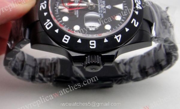 Solid Black Case Replica Rolex Explorer II Men Watch 2