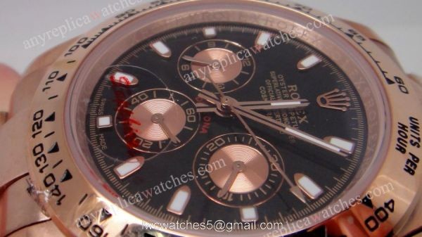 Rolex Rose Gold Daytona Black Face / 40mm Replica Watch 2