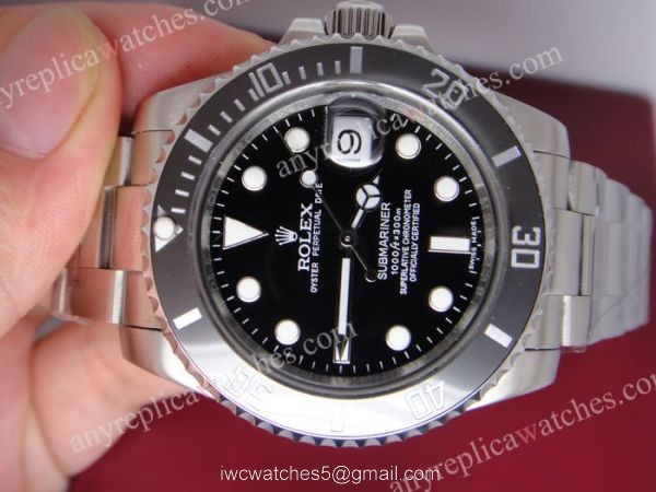 Replica Rolex Submariner Watch SS Black Dial Ceramic Bezel Mens Watch 2