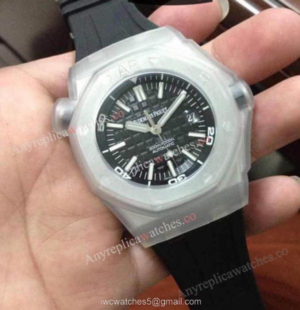 Replica Audemars Piguet Divers Watch Swiss 3120 Black Dial Black Rubber Strap 2