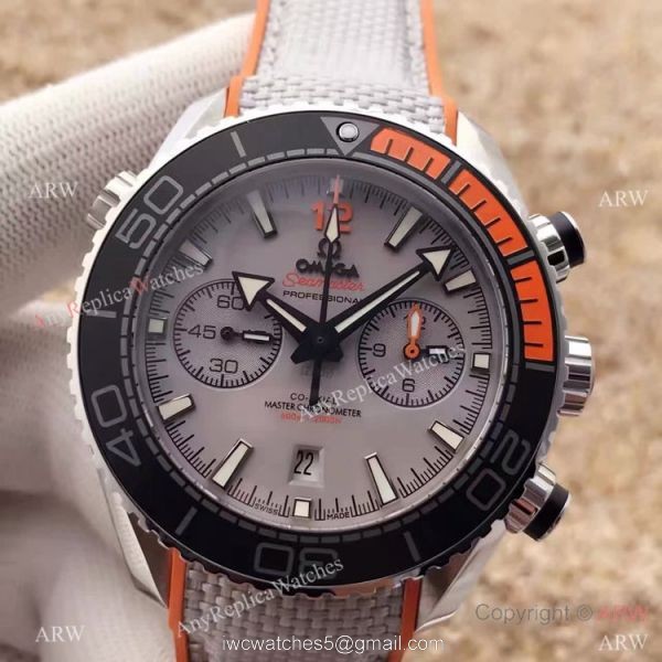 (OM)Swiss Replica Omega Seamaster 600m 9900 Watch SS Gray Gummy Strap 2