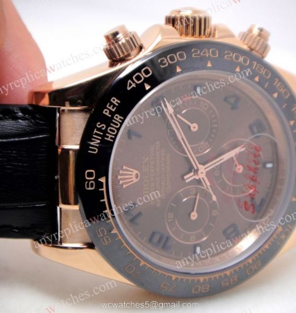 Replica Rolex Daytona Watch Rose Gold Case / Chocolate Dial / Black Ceramic Bezel 2
