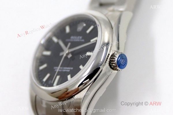 EW Factory 31mm Swiss AAA Replica Rolex Oyster Perpetual Watch Black Dial 2