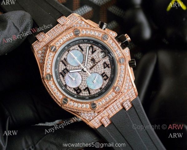 High Quality Copy Audemars Piguet Royal Oak Offshore Full Diamond Watch 44mm 2