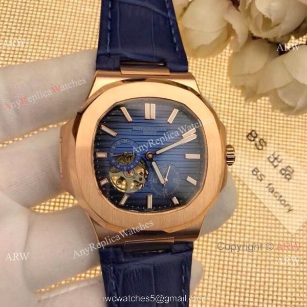 Best Replica Patek Philippe Tourbillon Nautilus Watch Rose Gold Gray Dial 2