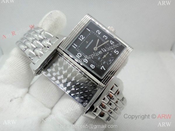 New Copy Jaeger-LeCoultre Reverso Duoface Automatic watch SS Black Dial 2