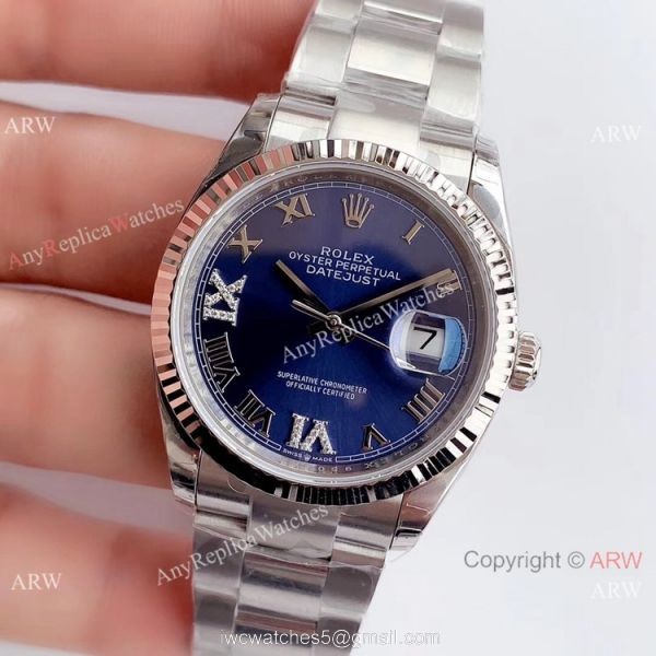 (EW)Rolex Datejust 3235 Stainless Steel Blue Dial 36mm Watch / Best AAA Replica Watches China 2