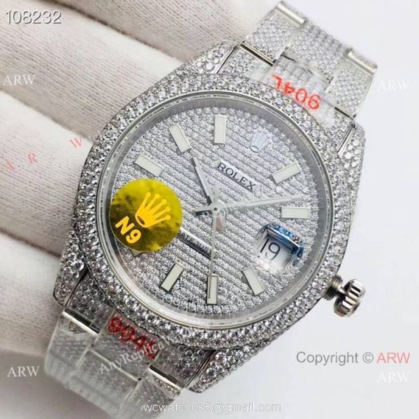 Rolex Datejust 41 SS Iced Out Watch Best AAA Replica Watches China 2