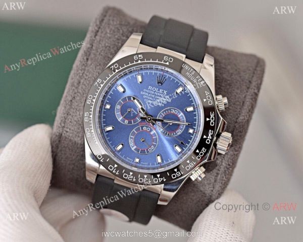 Best Quality Rolex Daytona Blue Dial Replica Watch Rolex Daytona Rubber Strap 2