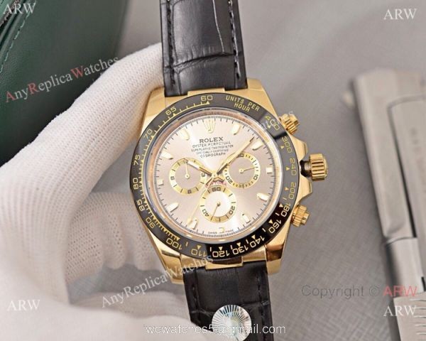 New Replica Rolex Daytona Watch Gold Case Gray Dial 2