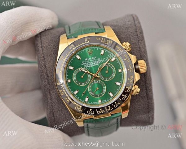 Buy Replica Rolex Daytona Watch Green Dial Black Ceramic Bezel 2