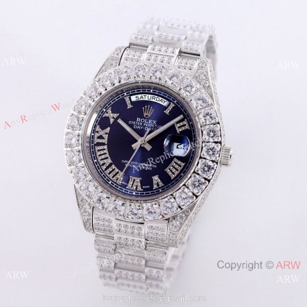 Rolex Day Date Green Dial Ice Watch Rolex Diamond Bezel Replica Watch 2