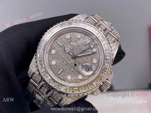Replica Rolex GMT-Master II 116769 Ice Watch Stainless Steel Diamond Dial 2