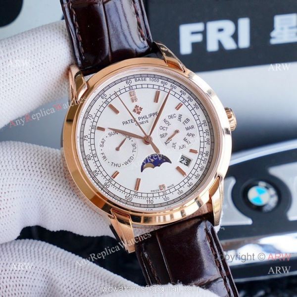 Swiss Patek Philippe Geneve Complications Moonphase Watches Gold Dial 2