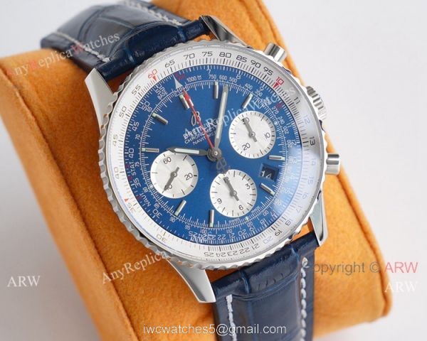 Super Clone Breitling Navitimer 01 Blue Face Watch 7750 Movement 2