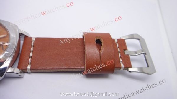 Replica Panerai Radiomir BREVETTATO Orange Face Brown leather strap 2