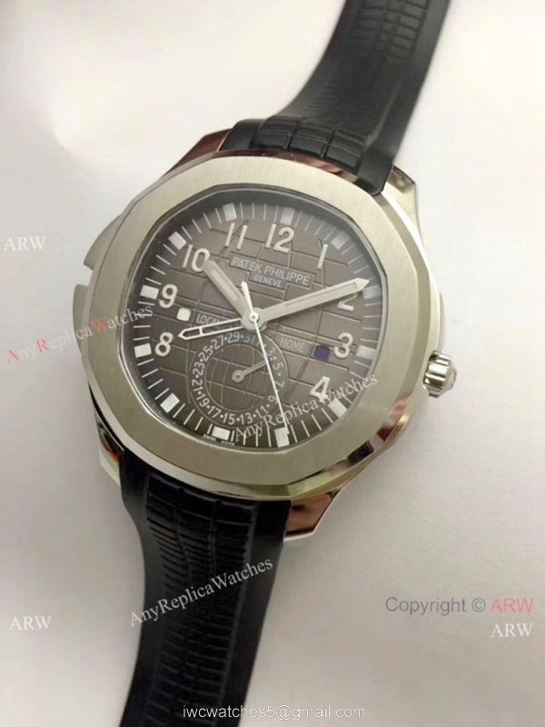 Patek Philippe Copy Aquanaut Travel Time Men Watch Brown Rubber Band 42mm 2