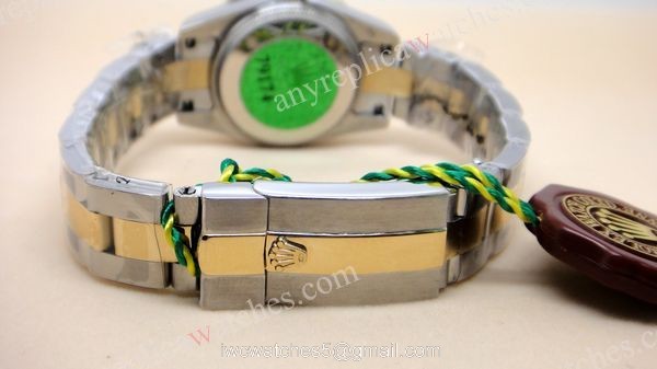 Replica Rolex Datejust watch Two Tone Oyster Black Flower Dial 2