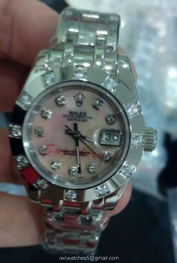 SS Replica Rolex Masterpiece Pink MOP Diamond lady watch 2