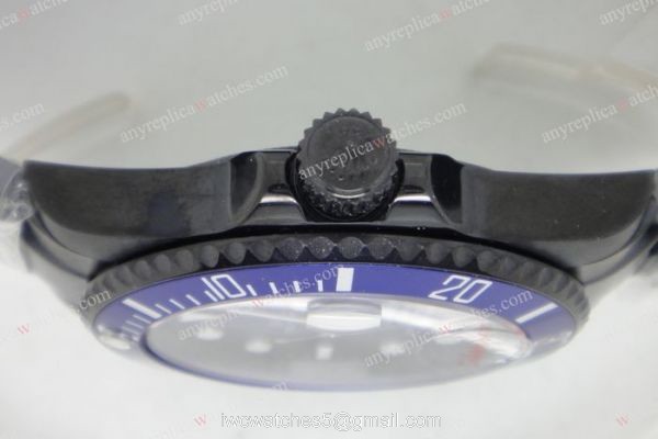 Rolex Submariner Blue Dial Black Case Replica Watch / Classic Model 2