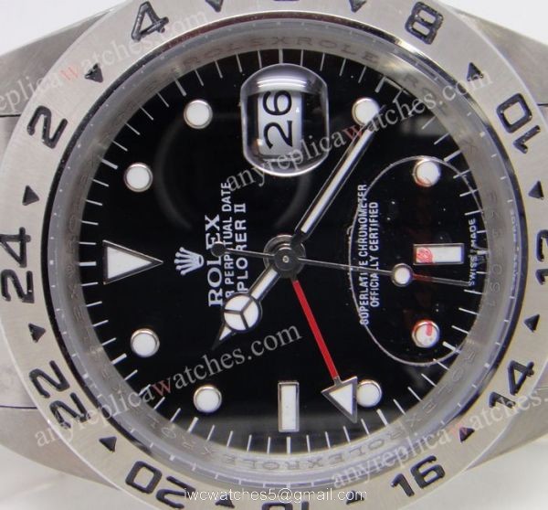 Rolex 116570 Explorer II GMT Stainless Steel Black Dial 40mm Watch 2