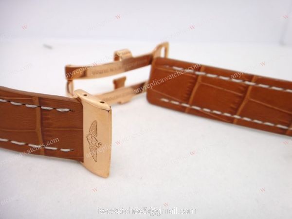 Replica Breitling Brown Real Leather Band with Silver Clasp 24-20 110 mm 2