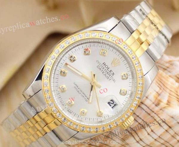 Rolex 16233 Fake Datejust Watch: 2-Tone Jubilee Gold Micor Face Mens Watch 2