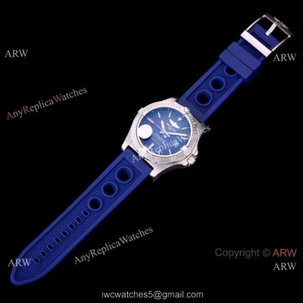 2018 New Breitling Avenger Blackbird Replica Watch Blue Band w Blue Face 2