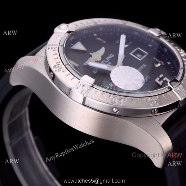 Breitling Avenger II Seawolf Black Dial Black Rubber Band Watch 44mm 2