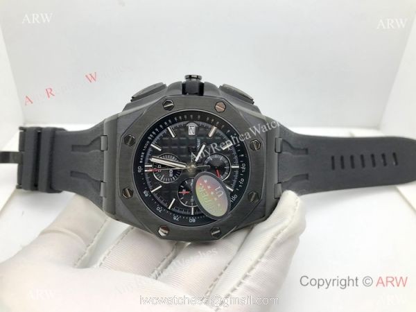 Cheap Audemars Piguet Replica Watches Royal Oak Offshore All Black 44mm Watch 2