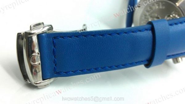 Omega Watches Replica Buy Online Omega Seamaster Blue Chronograph Dial Blue Leather Strap 2