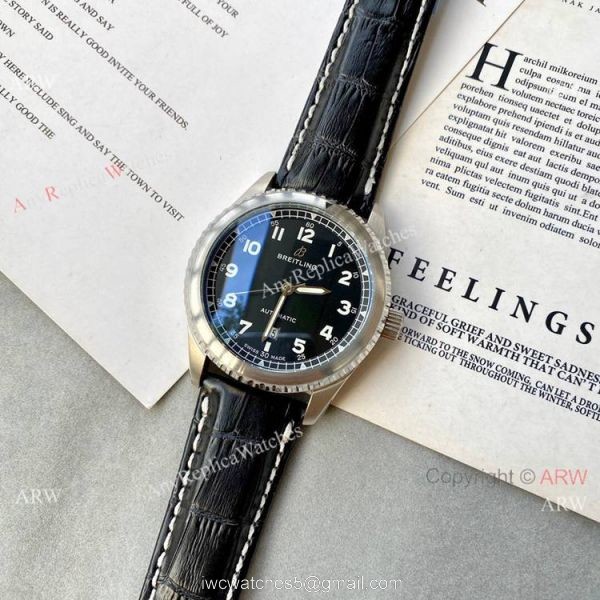 Vintage Style Breitling Premier Automatic Watch Black Dial 2