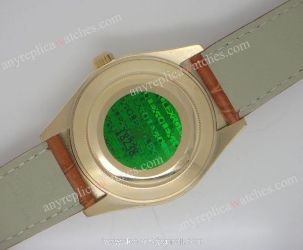 Copy Rolex Datejust Watch Black Face Brown Leather 2