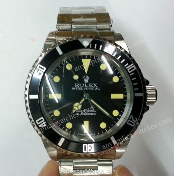 Vintage Submariner Replica Wrist Stainless steel Black Dial Mens Size 2