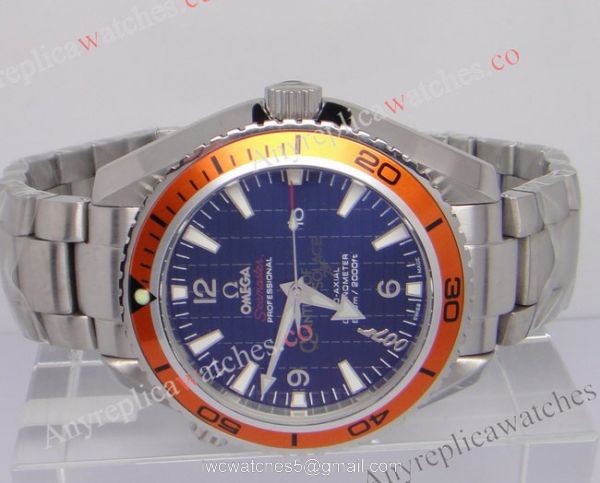 Replica Omega Watches Seamaster Planet Ocean 007 Watch with Orange Bezel 2