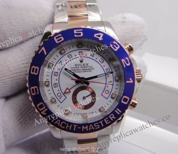 2-Tone Rose Gold Rolex Yacht-Master II Watch Blue Ceramic w/ Countdown Function 2