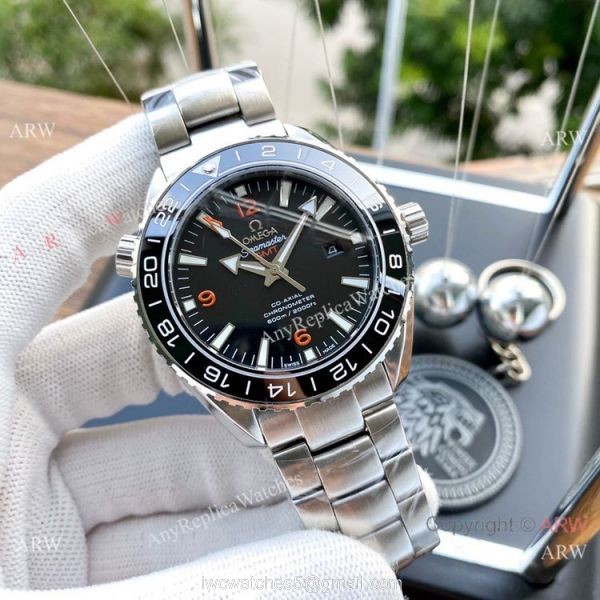Replica Omega Planet Ocean GMT Watches Blue Ceramic Bezel SWISS GRADE CASE 2