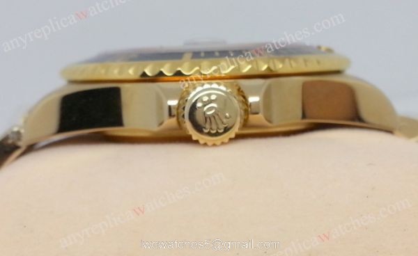 Classic Model Rolex Yellow Gold Submariner Watch Black Face / Black Bezel 2