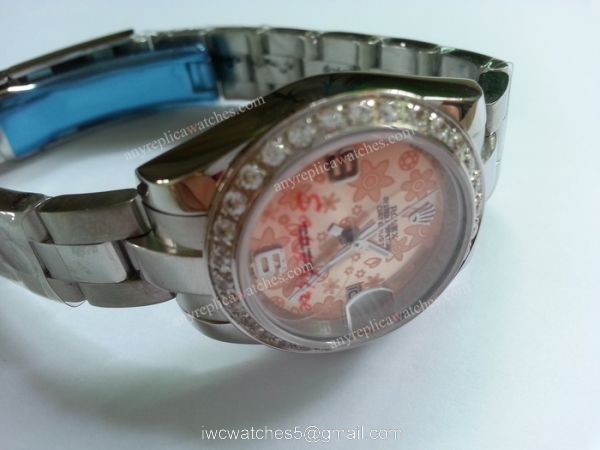 Rolex Datejust SS Pink Flower Dial Ladies Watch China AAA Replica Watches 2