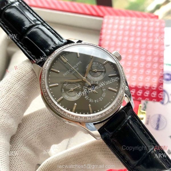Swiss Clone Patek Philippe Geneve Complications Watch 40mm Rose Gold Case 2