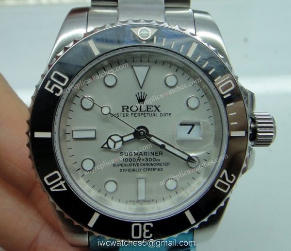 High Quality Replica Special Rolex Submariner Silver Dial / White Ceramic Bezel Men Watch 2