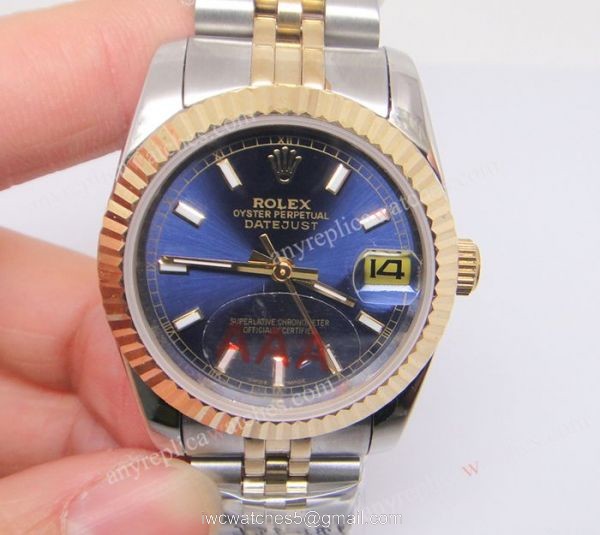 Rolex Datejust Replica Watch 2-Tone Jubilee Blue Dial 2