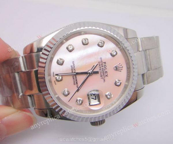 Rolex Oyster Datejust Pink MOP Face High Quality Replica Rolex Couple Watches 2