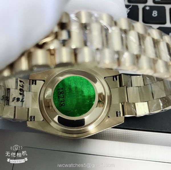 High Quality Copy Rolex Day-Date Black Face Yellow Gold Mens Watch 36mm 2