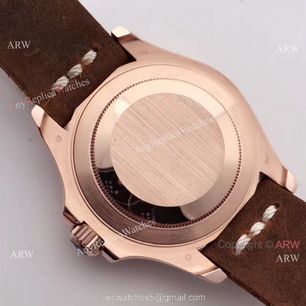 Rolex Rose Gold Yachtmaster Replica Watch 40mm Purple MOP Face 2