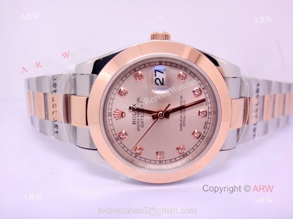 Replica Rolex Datejust 40mm 2-Tone Rose Gold Watch Oyster Band 2